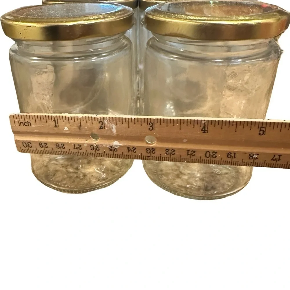 Gold-Lidded Glass Jars Set of 10 (Used - Good Condition) 🫙